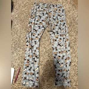 blue dog printed pajama pants